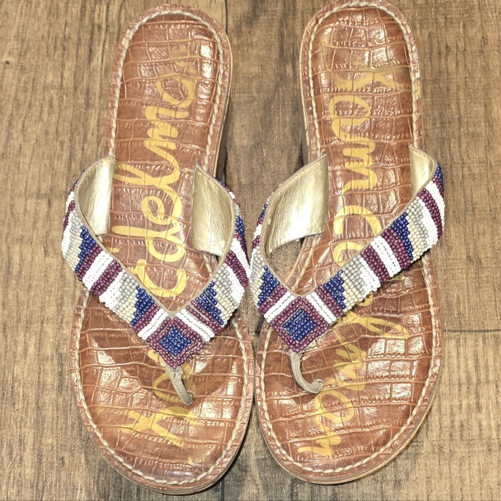 Sam Edleman Beaded Wedge Sandals